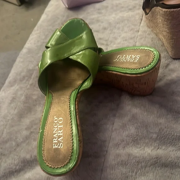 Franco Sarto Lime Green Wedges - Picture 3 of 3